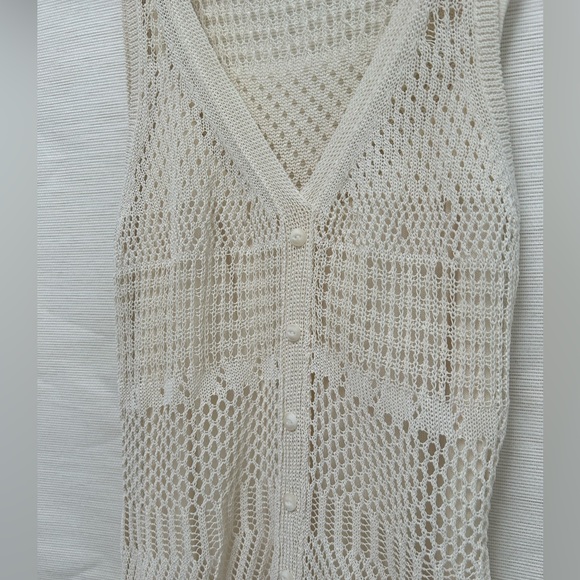 Rag & Bone Mae Button-front Crochet Midi Dress In Ivory sz S - Picture 2 of 5
